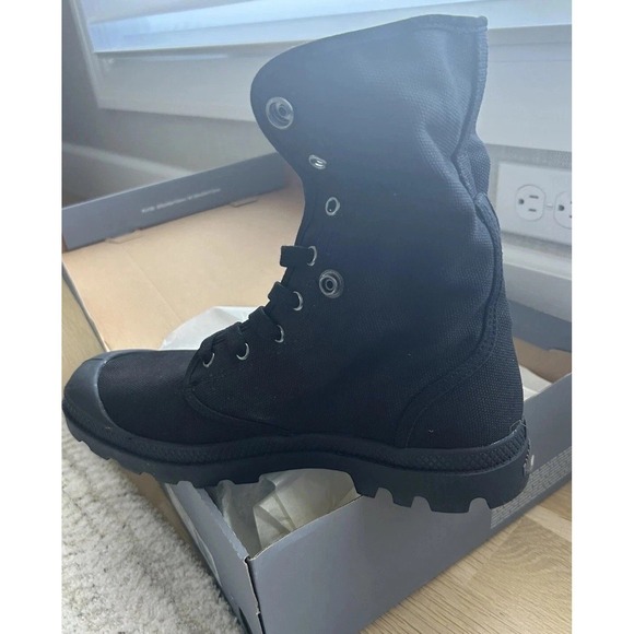 New Palladium Baggy Turn-down Canvas Boots 02353-060-M Black Men's 10 NIB